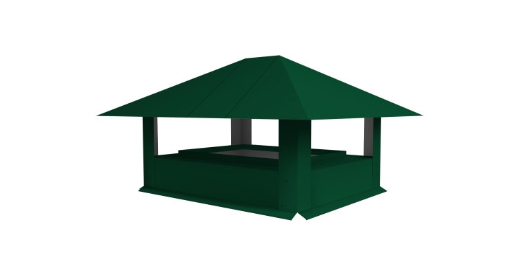 Дымник на трубу 520х390мм 0.45 РЕ с пленкой RAL 6005 зеленый мох