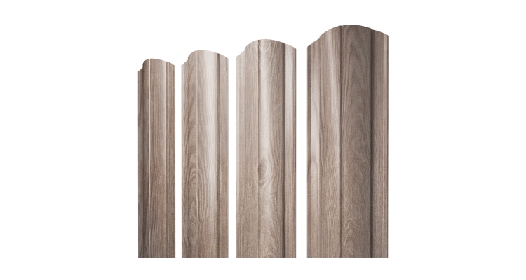 Штакетник Круглый фигурный 0,45 Print Elite White Wood TwinColor