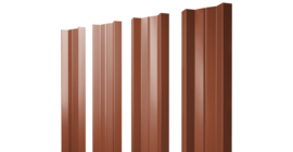 Штакетник М-образный А с прямым резом 0.5 Satin Matt RAL 8004 терракота