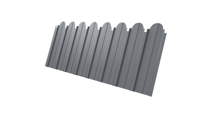 Профнастил С10A фигурный 0,5 Satin RAL 9006 бело-алюминиевый