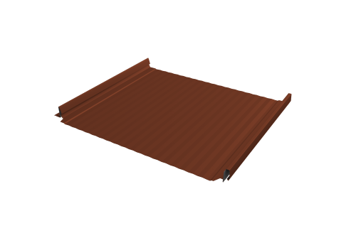 Кликфальц Pro Gofr Grand Line 0,45 PE с пленкой на замках RAL 8004 терракота