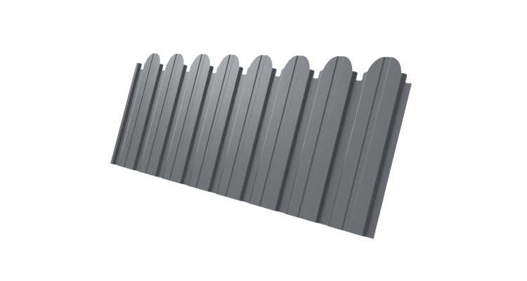 Профнастил С10B фигурный 0,5 Satin RAL 9006 бело-алюминиевый