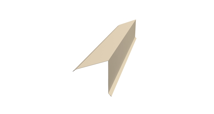 Планка конька односкатной кровли Grand Line 160x160 0,5 Satin с пленкой RAL 1015 светлая слоновая кость (3м)