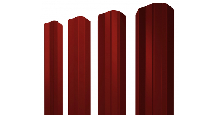 Штакетник М-образный А фигурный 0,45 PE RAL 3011 коричнево-красный