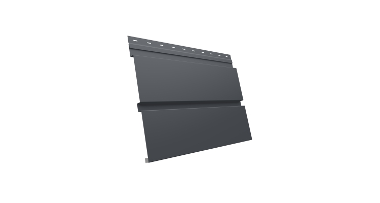 Софит металлический Квадро Брус без перфорации 0,45 Drap с пленкой RAL 7024 мокрый асфальт