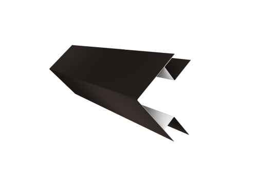 Угол внешний сложный 75х75 0,5 Satin с пленкой RR 32 темно-коричневый (3м)