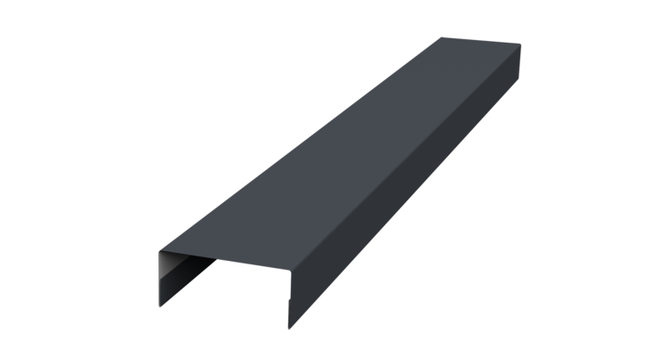 Ламель лицевая 125 забора жалюзи Texas стартовая/финишная для калиток и ворот 0.45 Drap TX RAL 7024 мокрый асфальт