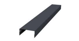 Ламель лицевая 125 забора жалюзи Texas стартовая/финишная для калиток и ворот 0.5 Drap TX RAL 7024 мокрый асфальт