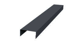 Ламель лицевая 125 забора жалюзи Texas стартовая/финишная для калиток и ворот 0.5 Satin Matt TX RAL 7024 мокрый асфальт