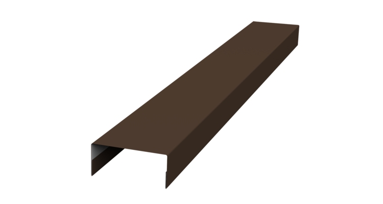 Ламель лицевая 125 забора жалюзи Texas стартовая/финишная для калиток и ворот 0.5 PurLite Matt с пленкой RAL 8017 шоколад