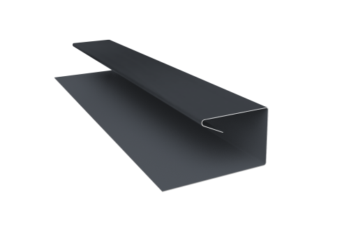 Планка П-образная завершающая сложная (КД) 0,45 Drap TwinColor RAL 7024 мокрый асфальт (3м)