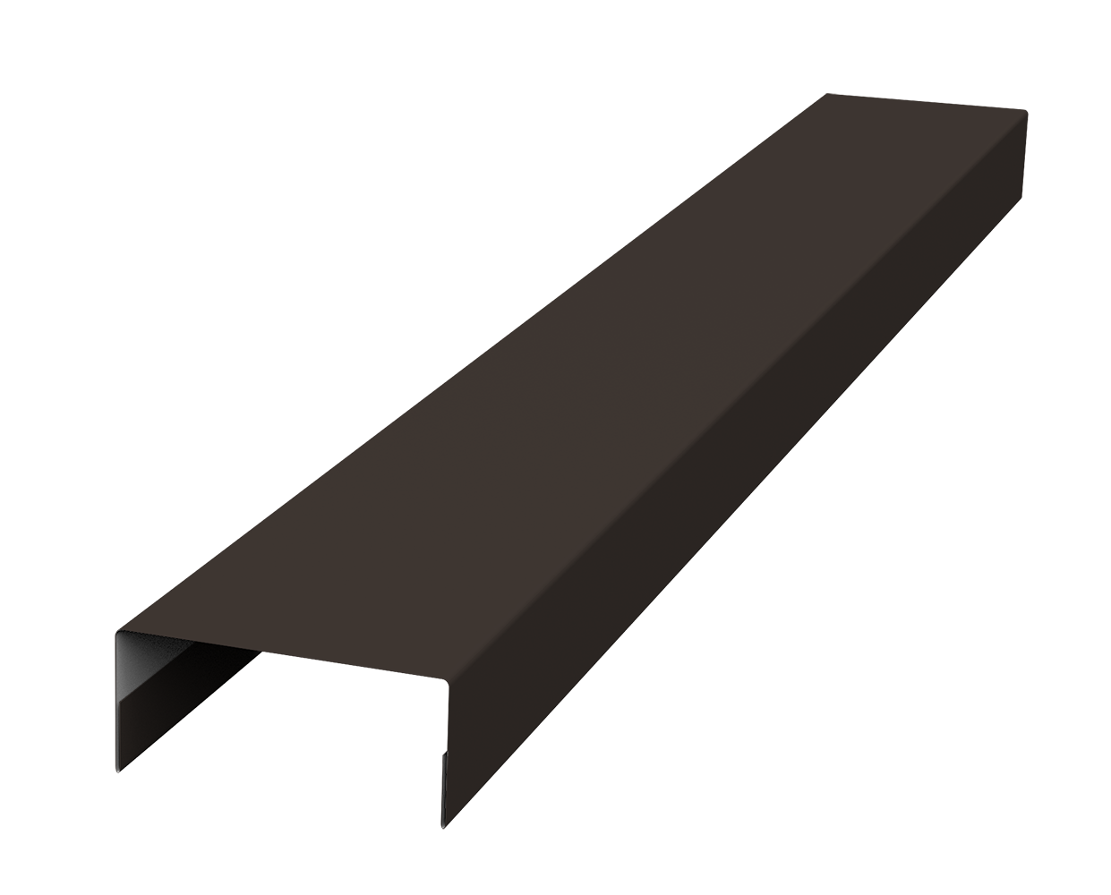 Ламель лицевая 125 забора жалюзи Texas стартовая/финишная для калиток и ворот 0.5 PurLite Matt с пленкой RR 32 темно-коричневый