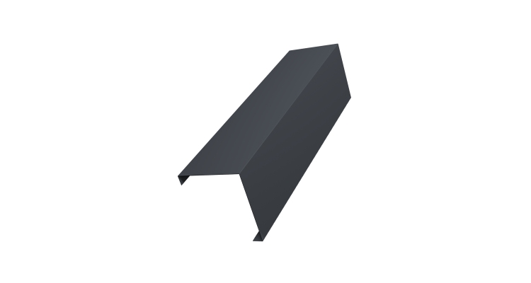 Декоративная накладка на столб универсальная угловая 62х55 для забора жалюзи 0,45 Drap-double TX RAL 7024 мокрый асфальт (2,5м)