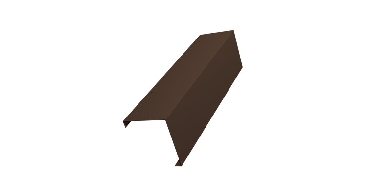 Декоративная накладка на столб универсальная угловая 62х55 для забора жалюзи 0,5 Velur X RAL 8017 шоколад (2,5м)