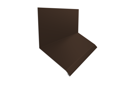 Планка примыкание верхнее к стене фальц Grand Line 150х130х20 0,45 Drap TX RAL 8017 шоколад (3м)