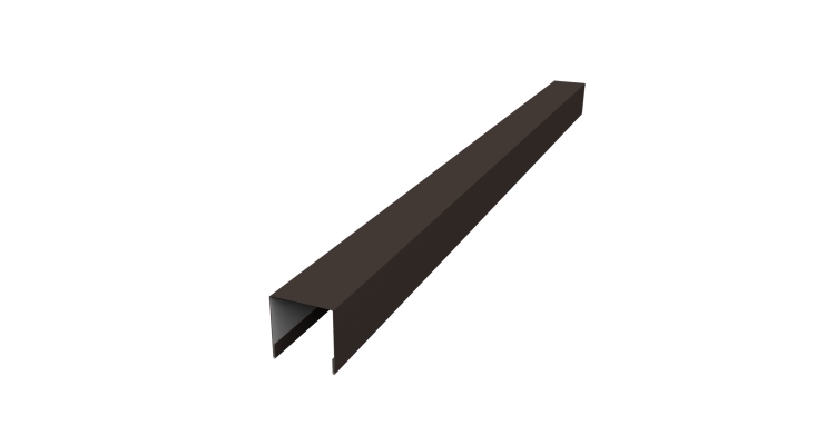 Планка вертикальная лицевая для забора жалюзи Palermo 0,45 Drap ST RR 32 темно-коричневый (2,5м)